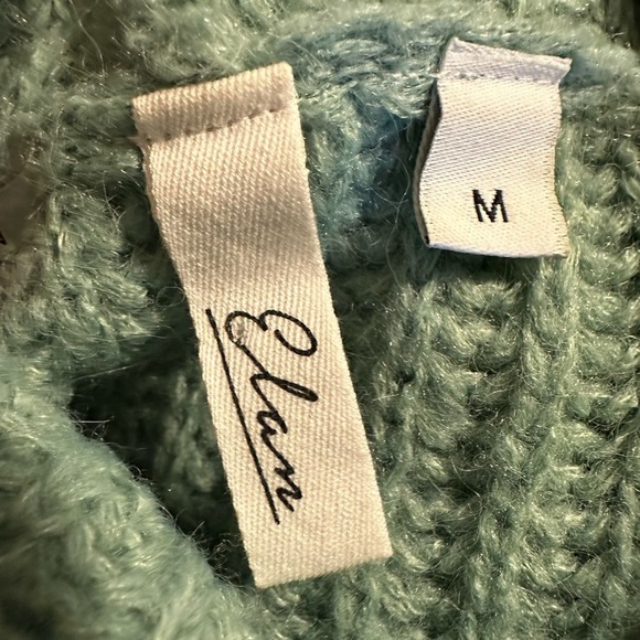 ELAN Cowl Neck Sweater *Light Green Chunky but light * Medium - Picture 7 of 9